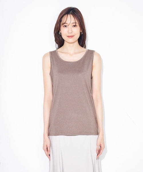 a.v.v（アーヴェヴェ）の「【前後2WAY】ラメタンクトップ（タンクトップ・レディース・グレー/モカ/グレー系その他・40/38/42/36/34）」の7枚目の写真