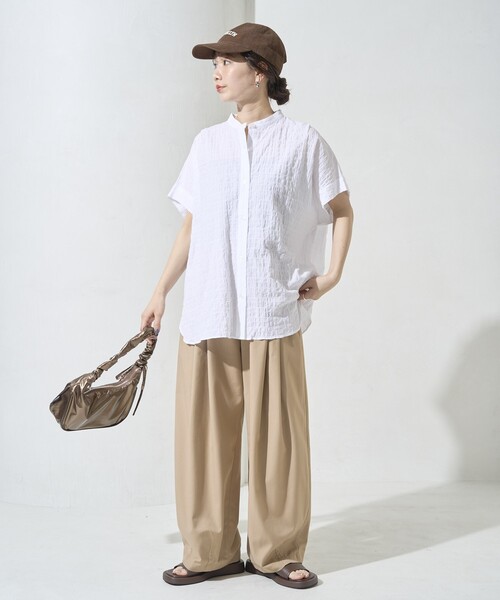 セール】限定展開 ナチュラル ポコポコ フレンチスリーブ ブラウス