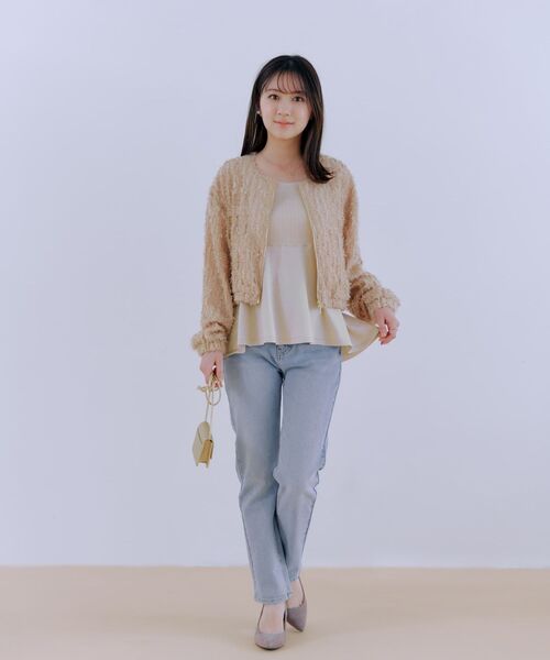 COHINA(コヒナ)の「フェザーチュールシアーブルゾン 【低身長・小柄女性】(ブルゾン・レディース・ブラック/ホワイト/ベージュ・ONE SIZE)」の10枚目の写真