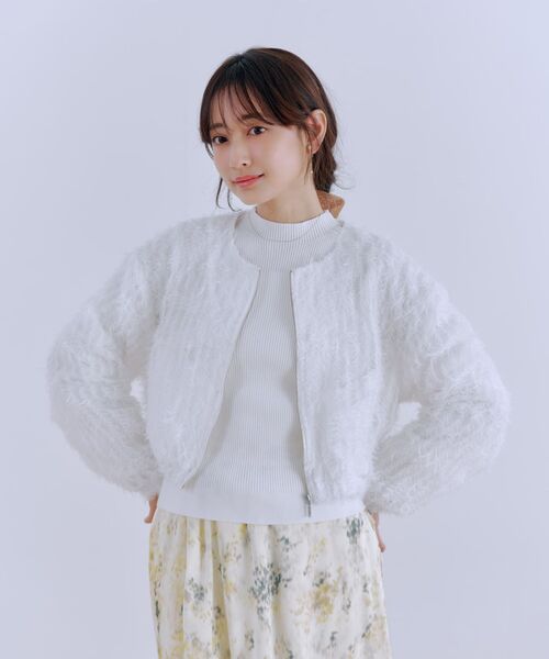 COHINA(コヒナ)の「フェザーチュールシアーブルゾン 【低身長・小柄女性】(ブルゾン・レディース・ブラック/ホワイト/ベージュ・ONE SIZE)」の16枚目の写真