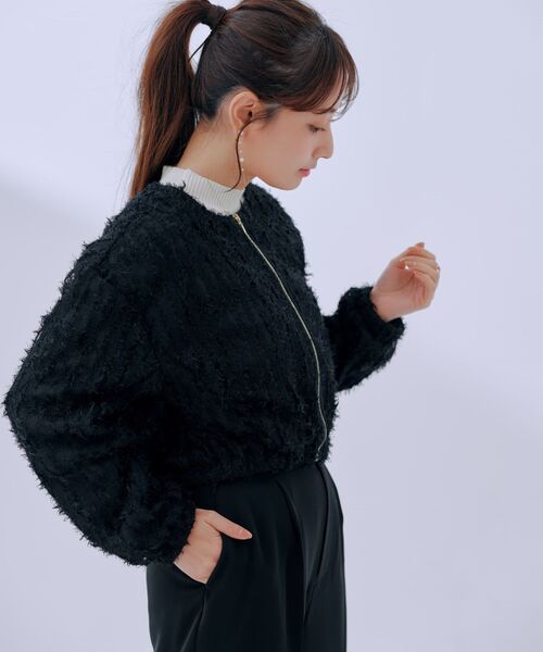 COHINA(コヒナ)の「フェザーチュールシアーブルゾン 【低身長・小柄女性】(ブルゾン・レディース・ブラック/ホワイト/ベージュ・ONE SIZE)」の21枚目の写真