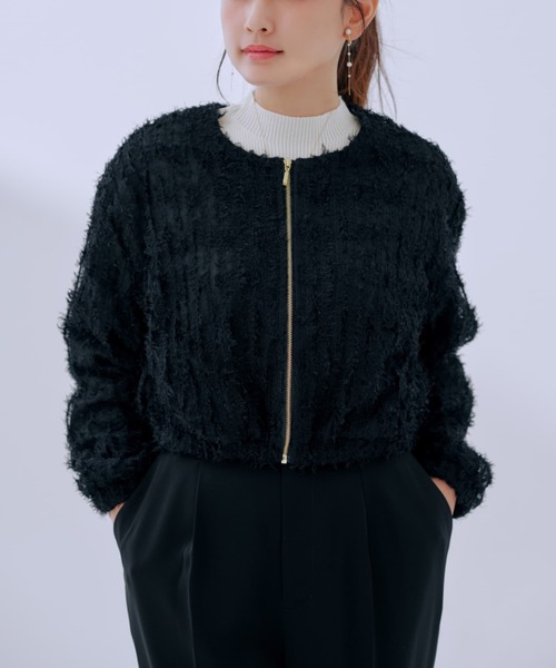 フェザーチュールシアーブルゾン 【低身長・小柄女性】（ブルゾン
