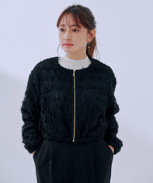 COHINA(コヒナ)の「フェザーチュールシアーブルゾン 【低身長・小柄女性】(ブルゾン・レディース・ブラック/ホワイト/ベージュ・ONE SIZE)」の20枚目の写真