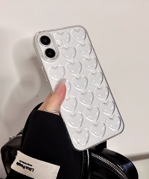立体ハート クリア iPhoneカバー iphoneケース ipc746