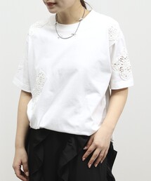 Firsthand/ファーストハンド オーガニックコットン レースアップリケTシャツ