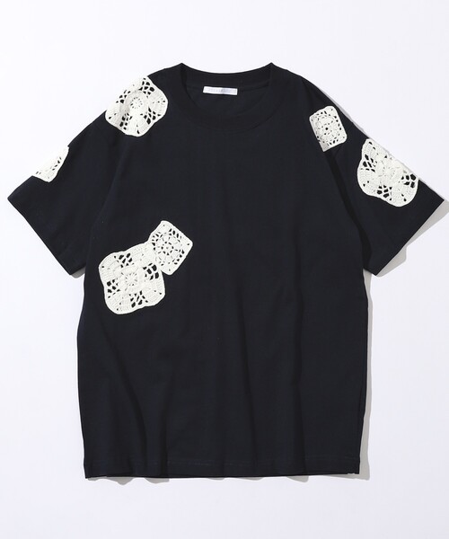 Firsthand（ファーストハンド）の「Firsthand/ファーストハンド オーガニックコットン レースアップリケTシャツ（Tシャツ/カットソー・レディース・チャコールグレー/ホワイト/ネイビー・FREE）」の12枚目の写真
