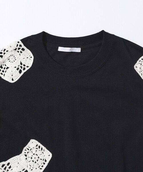 Firsthand（ファーストハンド）の「Firsthand/ファーストハンド オーガニックコットン レースアップリケTシャツ（Tシャツ/カットソー・レディース・チャコールグレー/ホワイト/ネイビー・FREE）」の13枚目の写真