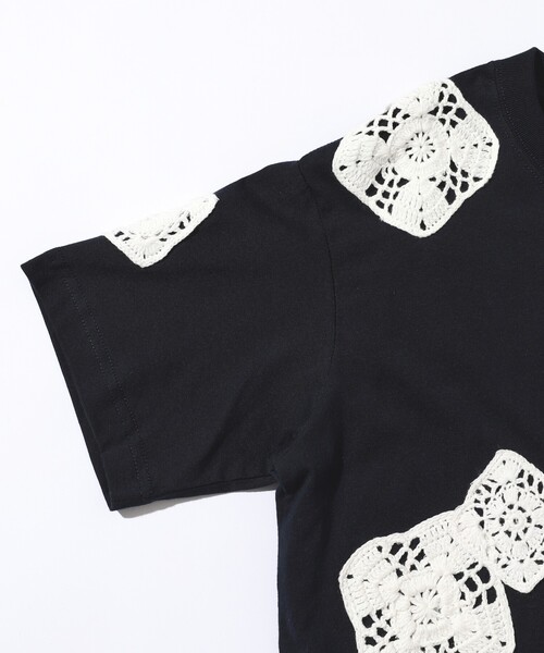 Firsthand（ファーストハンド）の「Firsthand/ファーストハンド オーガニックコットン レースアップリケTシャツ（Tシャツ/カットソー・レディース・チャコールグレー/ホワイト/ネイビー・FREE）」の14枚目の写真