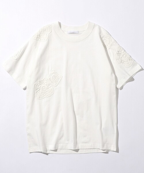 Firsthand（ファーストハンド）の「Firsthand/ファーストハンド オーガニックコットン レースアップリケTシャツ（Tシャツ/カットソー・レディース・チャコールグレー/ホワイト/ネイビー・FREE）」の21枚目の写真