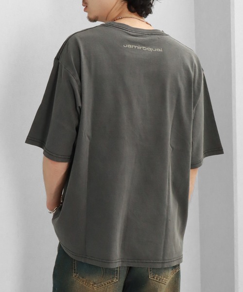 CORPUS SELECT(コーパストーキョー)の「【Jamiroquai/ジャミロクワイ】ピグメント加工 サークルプリント 半袖Tシャツ(Tシャツ/カットソー・メンズ・ホワイト/ブラック系その他/ブラック系その他2・L/M/LL)」の12枚目の写真