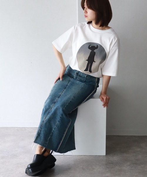 CORPUS SELECT(コーパストーキョー)の「【Jamiroquai/ジャミロクワイ】ピグメント加工 サークルプリント 半袖Tシャツ(Tシャツ/カットソー・メンズ・ホワイト/ブラック系その他/ブラック系その他2・L/M/LL)」の7枚目の写真