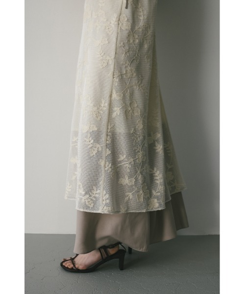 STYLEMIXER(スタイルミキサー)の「ラティスレースキャミワンピース(ワンピース・レディース・アイボリー/ブラウン・SMALL/MEDIUM)」の5枚目の写真