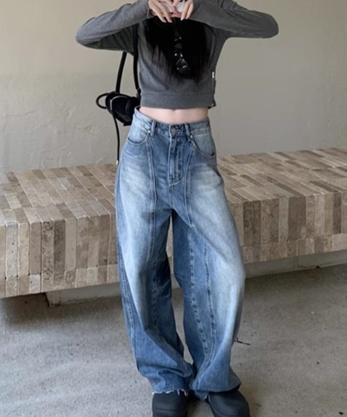 REBALANCE(リバランス)の「ワイドデニムパンツ(デニムパンツ・レディース・A・MEDIUM/LARGE/X-LARGE)」の3枚目の写真