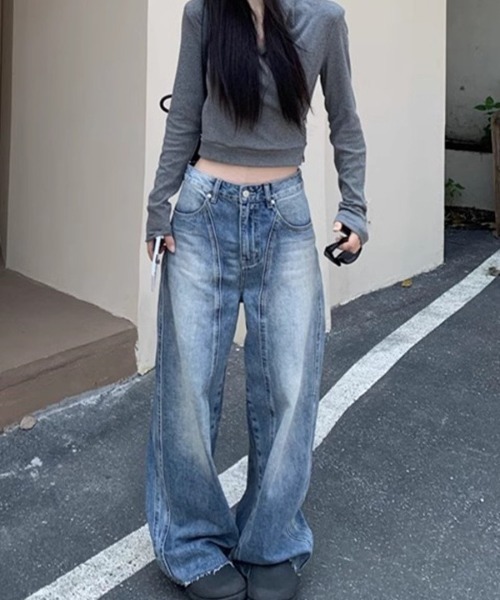 REBALANCE(リバランス)の「ワイドデニムパンツ(デニムパンツ・レディース・A・MEDIUM/LARGE/X-LARGE)」の4枚目の写真