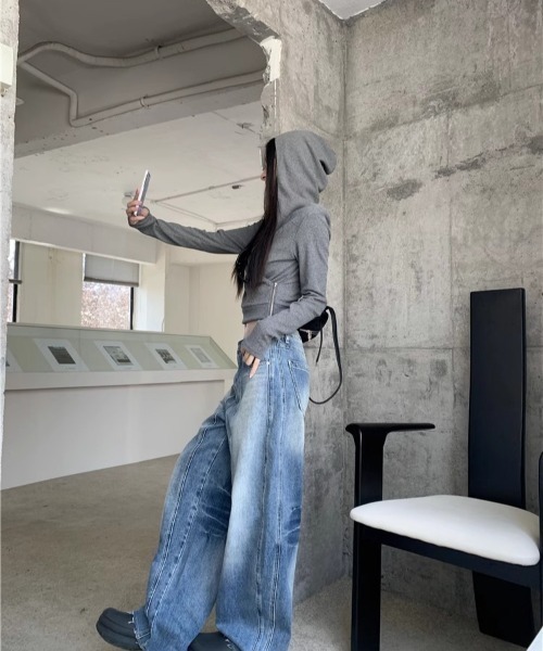 REBALANCE(リバランス)の「ワイドデニムパンツ(デニムパンツ・レディース・A・MEDIUM/LARGE/X-LARGE)」の6枚目の写真