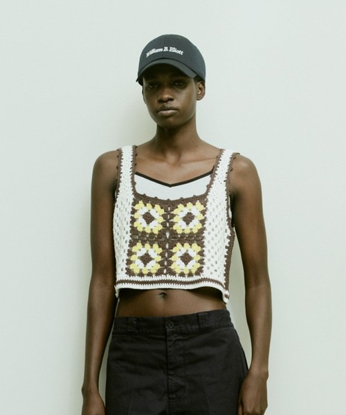 photocopieu クロシェニット 黒 sleeveless top セール】【WILLIAM B.ELIOTT】クロシェニットビスチェ（その他