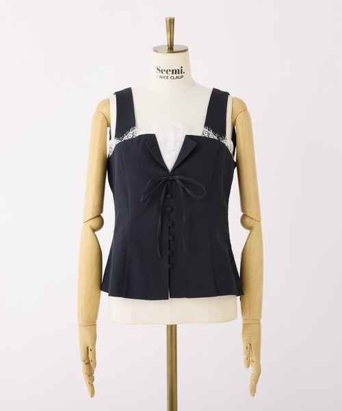 Seemi. byNICECLAUP（ シーミーバイナイスクラップ）の「【Seemi.】セットで着られる/レースアップベスト（ベスト・レディース・杢グレー/ネイビー・FREE）」の21枚目の写真