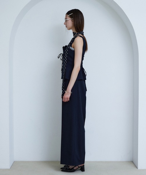 Seemi. byNICECLAUP（ シーミーバイナイスクラップ）の「【Seemi.】セットで着られる/レースアップベスト（ベスト・レディース・杢グレー/ネイビー・FREE）」の13枚目の写真