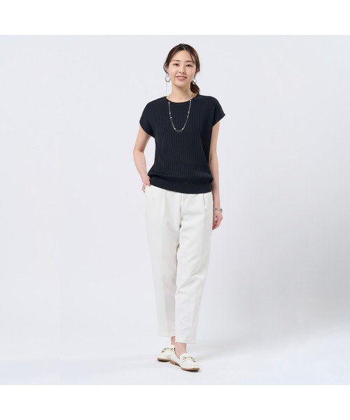 TOKYO SHIRTS（トウキョウシャツ）の「レディースニット リブフレンチ プルオーバー（ニット/セーター・レディース・ネイビー/ブラック・M/L/LL）」の12枚目の写真