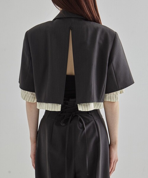 Half Sleeve Cropped JK｜セットアップ可/ストレッチ/防シワ