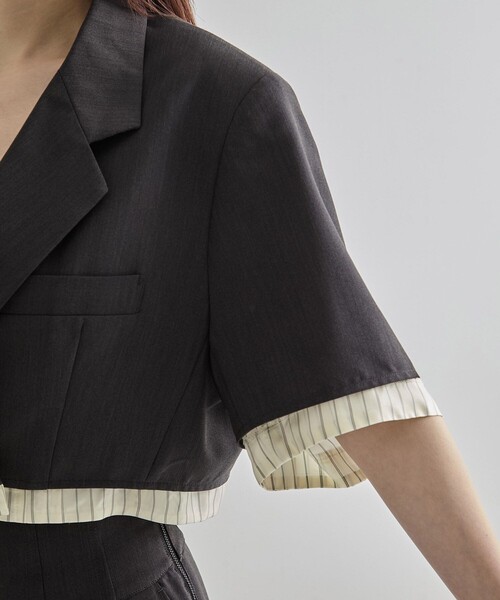 Half Sleeve Cropped JK｜セットアップ可/ストレッチ/防シワ
