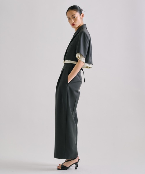 UNITED TOKYO(ユナイテッドトウキョウ)の「【残りわずか!】Half Sleeve Cropped JK|セットアップ/オケージョン/ストレッチ/防シワ/秋服(テーラードジャケット・レディース・ライトグレー/ダークグレー・1/2)」の17枚目の写真