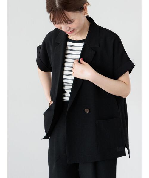 Lugnoncure(ルノンキュール)の「麻調フレンチスリーブジャケット《2025summer catalog item》(ノーカラージャケット・レディース・ベージュ/オレンジ/ブラック・F)」の10枚目の写真