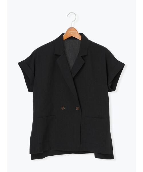 Lugnoncure(ルノンキュール)の「麻調フレンチスリーブジャケット《2025summer catalog item》(ノーカラージャケット・レディース・ベージュ/オレンジ/ブラック・F)」の11枚目の写真