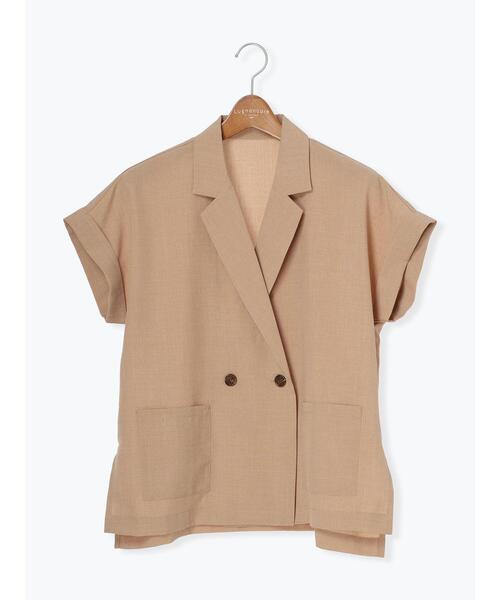 Lugnoncure(ルノンキュール)の「麻調フレンチスリーブジャケット《2025summer catalog item》(ノーカラージャケット・レディース・ベージュ/オレンジ/ブラック・F)」の12枚目の写真