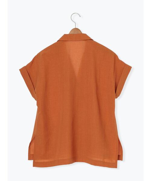 Lugnoncure(ルノンキュール)の「麻調フレンチスリーブジャケット《2025summer catalog item》(ノーカラージャケット・レディース・ベージュ/オレンジ/ブラック・F)」の14枚目の写真