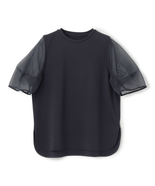 UNFILO(アンフィーロ)の「BEAUTY FORM-T シアースリーブT(Tシャツ/カットソー・レディース・ネイビー系/ベージュ系/ブラック系/グレー系・SMALL/MEDIUM/LARGE)」の4枚目の写真