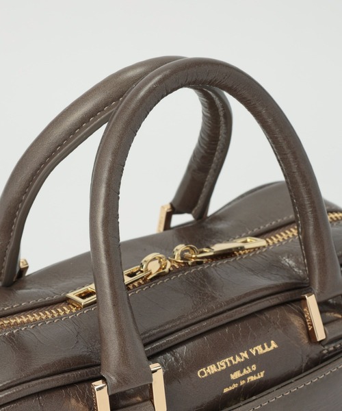 CHRISTIAN VILLA（クリスチャンヴィラ）の「【CHRISTIAN VILLA】SQUARE BOSTON（ショルダーバッグ・レディース・チャコール/ベージュ・フリー）」の17枚目の写真