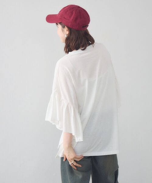 RETRO GIRL(レトロガール)の「袖フリル切替TEE(Tシャツ/カットソー・レディース・オフホワイト/イエロー/ライトグレー・FREE)」の8枚目の写真