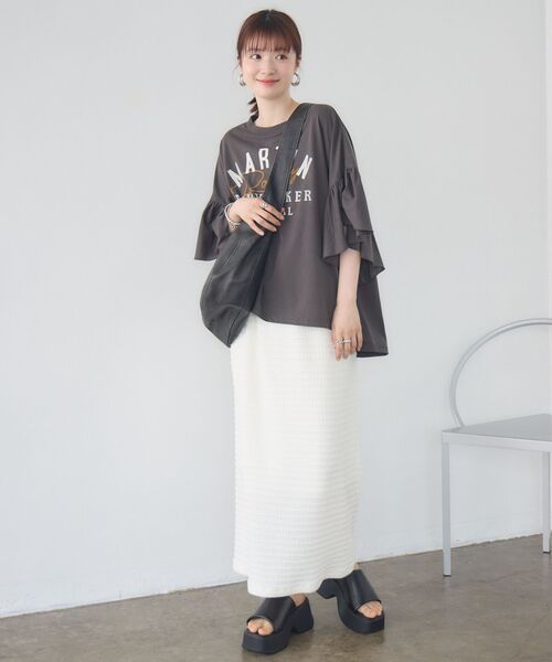 RETRO GIRL(レトロガール)の「袖フリル切替TEE(Tシャツ/カットソー・レディース・オフホワイト/イエロー/ライトグレー・FREE)」の18枚目の写真