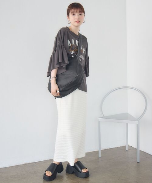 RETRO GIRL(レトロガール)の「袖フリル切替TEE(Tシャツ/カットソー・レディース・オフホワイト/イエロー/ライトグレー・FREE)」の19枚目の写真