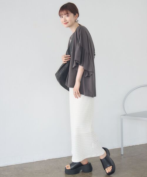 RETRO GIRL(レトロガール)の「袖フリル切替TEE(Tシャツ/カットソー・レディース・オフホワイト/イエロー/ライトグレー・FREE)」の20枚目の写真