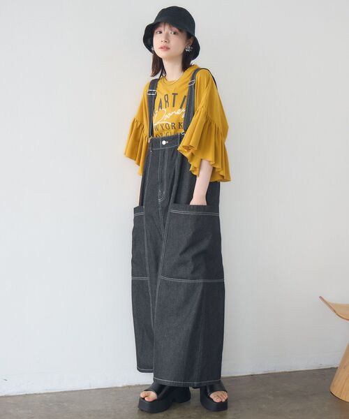 RETRO GIRL(レトロガール)の「袖フリル切替TEE(Tシャツ/カットソー・レディース・オフホワイト/イエロー/ライトグレー・FREE)」の22枚目の写真