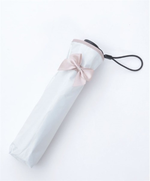 axes femme（アクシーズファム）の「バイカラーリボン晴雨兼用折傘（折りたたみ傘・レディース・サックスブルー/ブラック/ホワイト・FREE）」の5枚目の写真