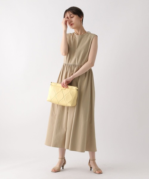 Elura(エルーラ)の「タイプライターワンピース〈低身長サイズあり〉/492841(ワンピース・レディース・ブラック/ベージュ・FREE(S)/FREE)」の14枚目の写真