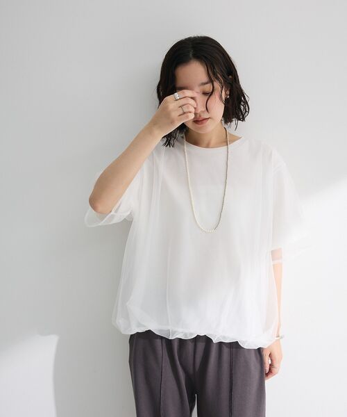 tシャツ カットソーチュールドッキングプルオーバー レディース 楽天市場】Tシャツ ロンT レディース プルオーバー トップス