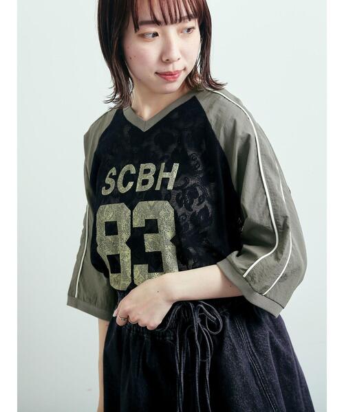 SM2(エスエムツー)の「レース切替ラグランスリーブカットソー(Tシャツ/カットソー・レディース・クリーム/オフホワイト/ブラック・F)」の2枚目の写真