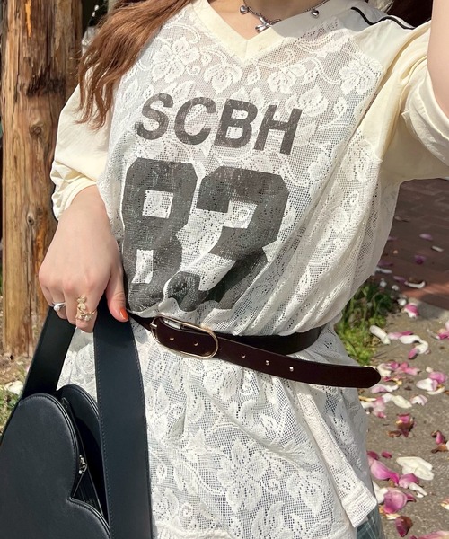 SM2(エスエムツー)の「レース切替ラグランスリーブカットソー(Tシャツ/カットソー・レディース・クリーム/オフホワイト/ブラック・F)」の5枚目の写真