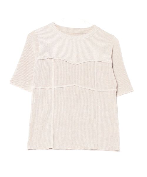 Per sist ence（パーシエンス）の「MIXリブニットビスチェデザインプルオーバー（Tシャツ/カットソー・レディース・アイボリー/ブラック/ブラウン/グリーン・ONE SIZE）」の6枚目の写真