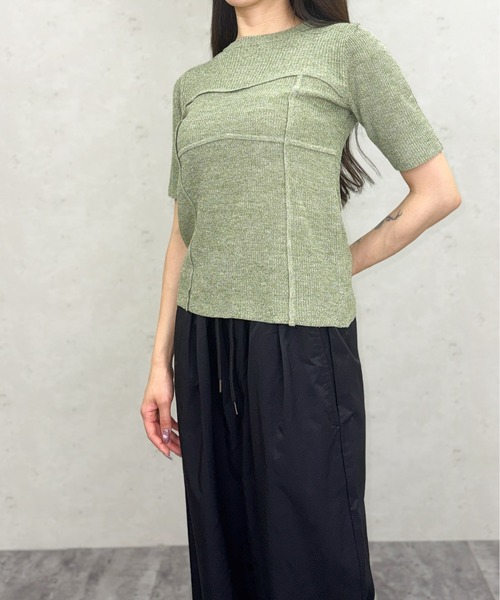 Per sist ence（パーシエンス）の「MIXリブニットビスチェデザインプルオーバー（Tシャツ/カットソー・レディース・アイボリー/ブラック/ブラウン/グリーン・ONE SIZE）」の11枚目の写真