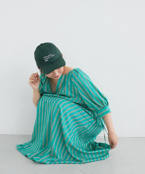 le.coeur blanc（ルクールブラン）の「ストライプVネックワンピース（ワンピース・レディース・グリーン系その他/ホワイト系その他2・38）」の17枚目の写真