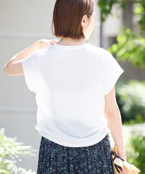IENA　シアーミニ裏毛 Tシャツ　ホワイト 追加》シアーミニ裏毛 Tシャツ（Tシャツ／カットソー）｜IENA