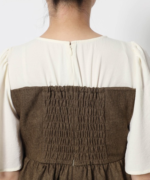 mysty woman（ミスティウーマン）の「［追加1］ビスチェドッキングプルオーバー　 497653（Tシャツ/カットソー・レディース・グレー/ベージュ/ブラウン・FREE）」の11枚目の写真