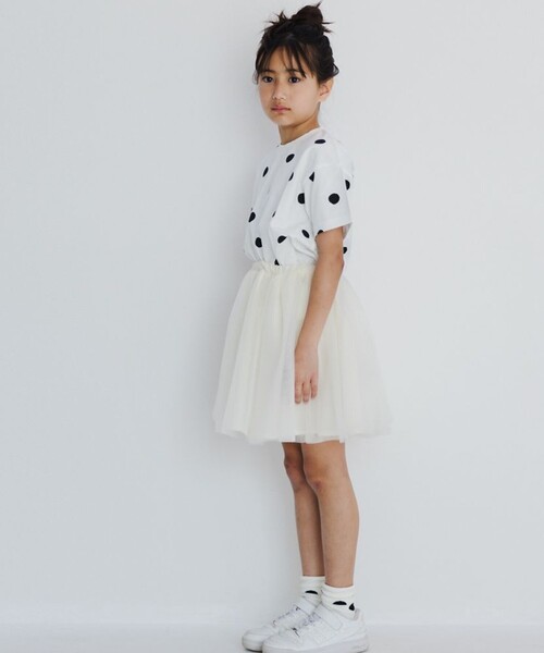 BRANSHES(ブランシェス)の「【b.+A】金子綾/チュールスカート(スカート・キッズ・アイボリー/ブラック・S/L/M/XL)」の12枚目の写真