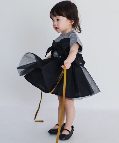 BRANSHES(ブランシェス)の「【b.+A】金子綾/チュールスカート(スカート・キッズ・アイボリー/ブラック・S/L/M/XL)」の6枚目の写真