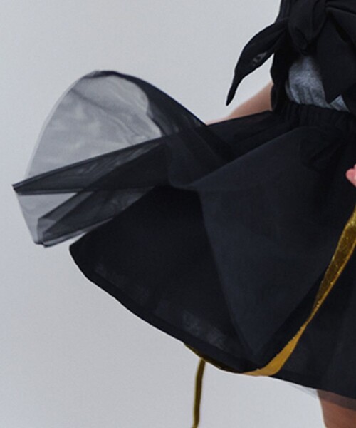 BRANSHES(ブランシェス)の「【b.+A】金子綾/チュールスカート(スカート・キッズ・アイボリー/ブラック・S/L/M/XL)」の7枚目の写真